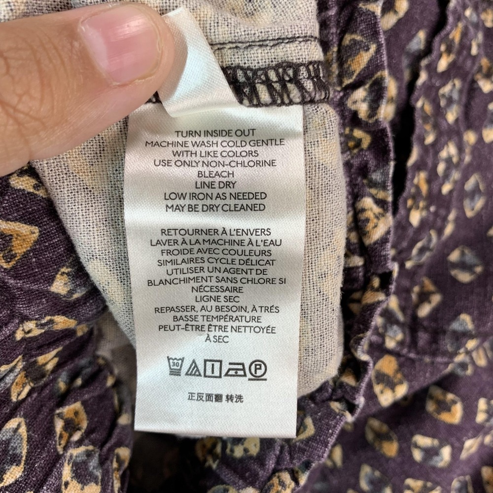 Anthropologie Pants Women XS Purple Lin Jogger Elastic Waist Cuffed Crop Geo AOP - Picture 5 of 15